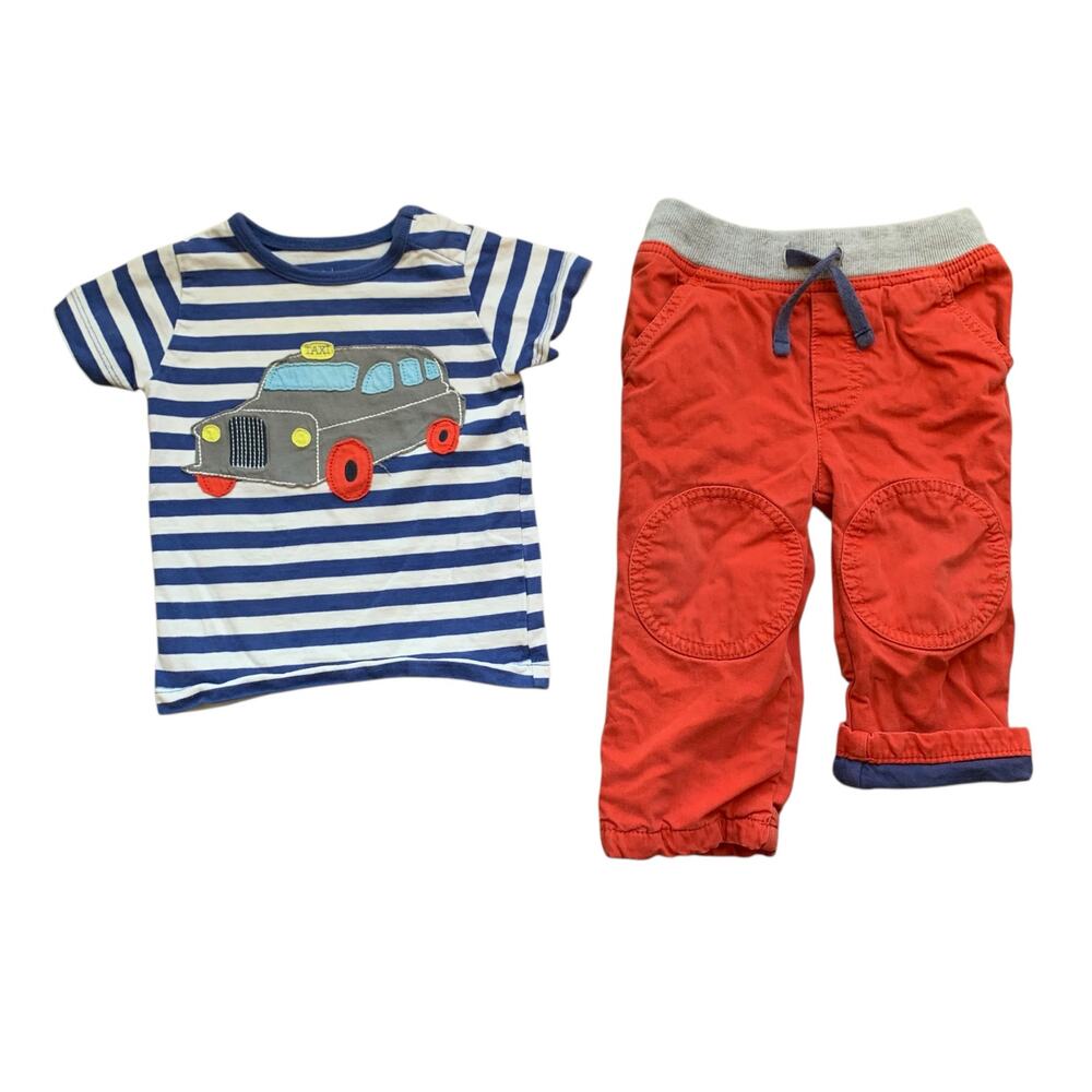 Baby Boden Appliqué Taxi Tee and Jersey Lined Pants